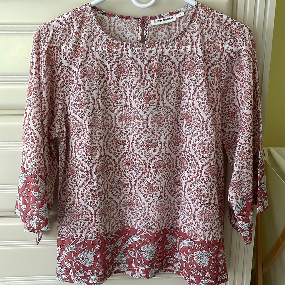 Roller Rabbit Women’s 3/4 Sleeve Cotton Shirt